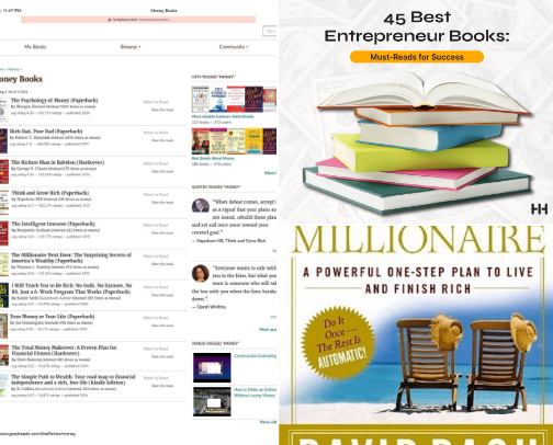 Books about money 🤑 and success in life🥰🤑 cover photo collage