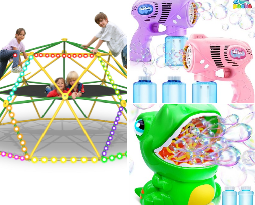 Backyard Fun: Best Outdoor Toys & Activities for Kids cover photo collage