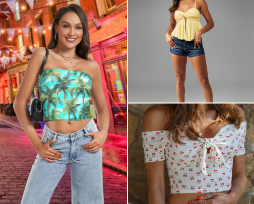 Colorful Summer Tops & Trends cover photo collage