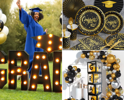 Graduation - Party, caps decorations, and more... cover photo collage
