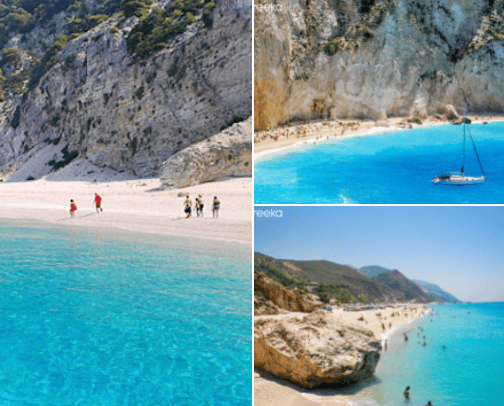 Top 10 beaches to visit if you planing your trip to Lefkada, Greece. cover photo collage