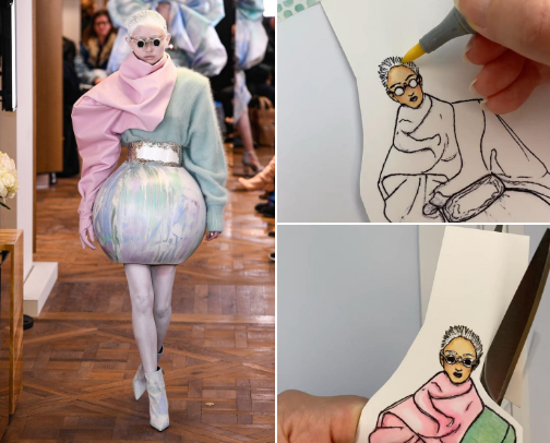 All the Copic Sketch Markers, Pens, and Tools I used to render and create my Balmain Spring 2019 Couture Fashion Look PaperDoll | Color Palette Inspo cover photo collage