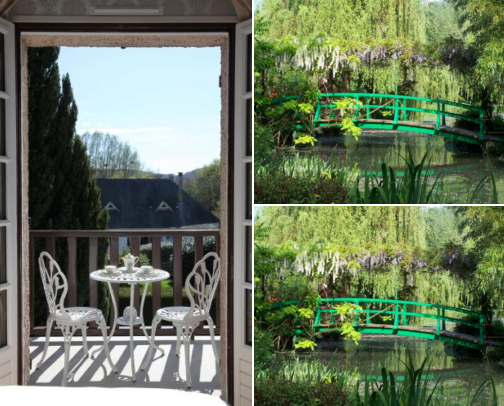 Monet Memories, Flower Gardens & Peaceful Little Walks Giverny, France cover photo collage