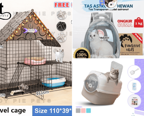 Kebutuhan kucing cover photo collage