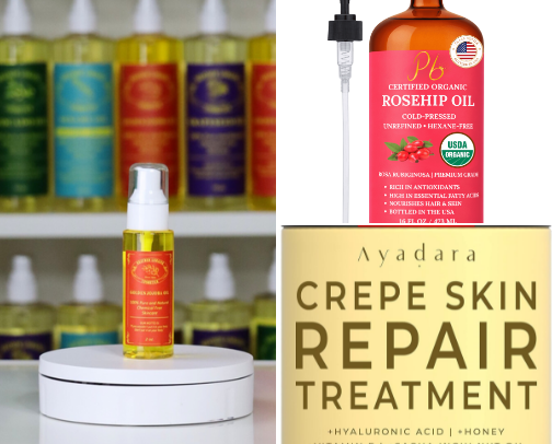 Natural Skin Oils, butters and bath salts for the care and comfort of sensitive skin. cover photo collage