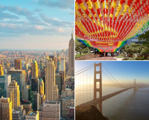 Book a trip to the countries that I've been to cover photo collage