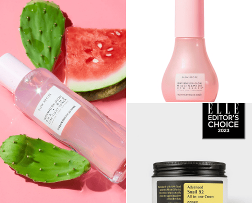 My top skincare items cover photo collage