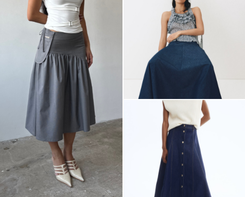 Top minimalistic Jean skirts cover photo collage