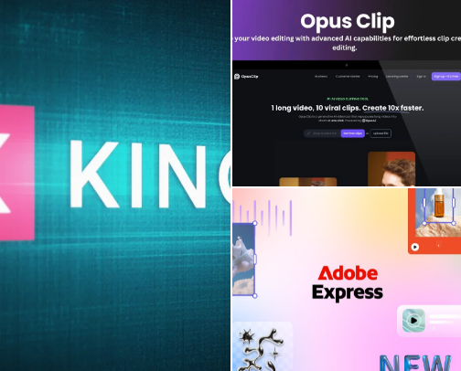AI video/Content creation cover photo collage