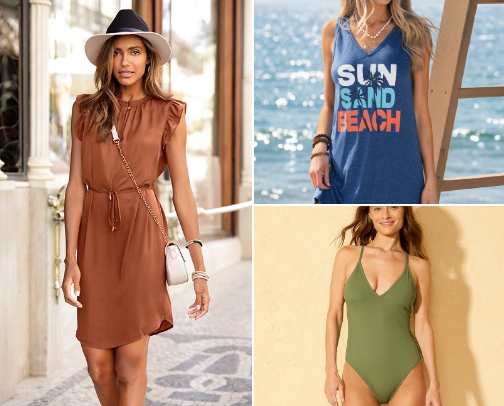 Summer clothes that accentuate my figure, are easy to wear, and wash easily cover photo collage