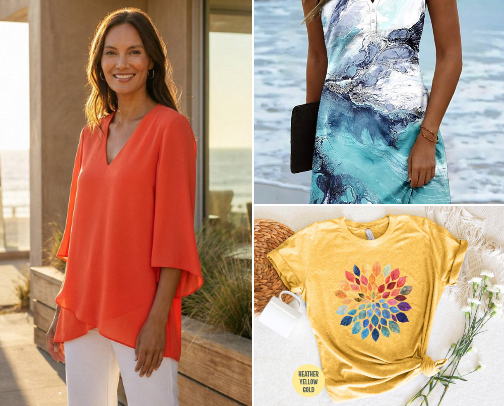 Summer clothes that accentuate my figure, are easy to wear, and wash easily cover photo collage