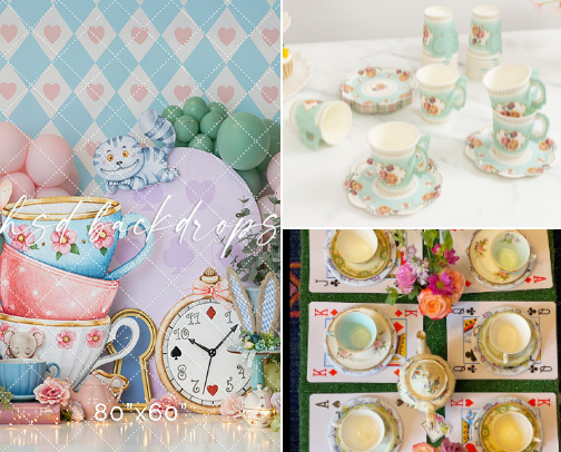 Alice in Wonderland Theme Party Decor Finds! cover photo collage