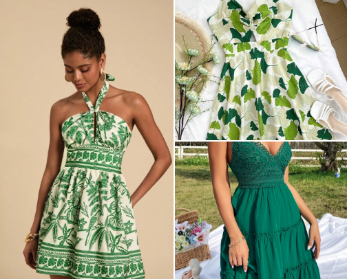 Cute and 'Chic' Dresses under $15 for Casual Ocassion ( GREEN EDITION ) cover photo collage