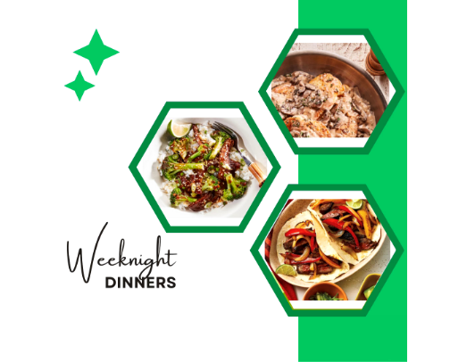 Easy weeknight dinners cover photo collage