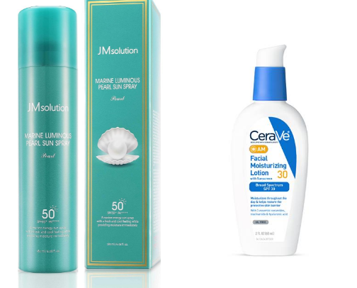 Sunscreen products cover photo collage