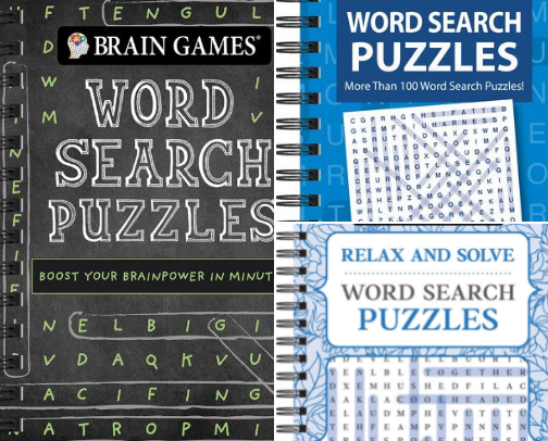 Mini Brain Games Word Search Chalkboard for Kids & Adults – Fun Learning and Focus Booster cover photo collage
