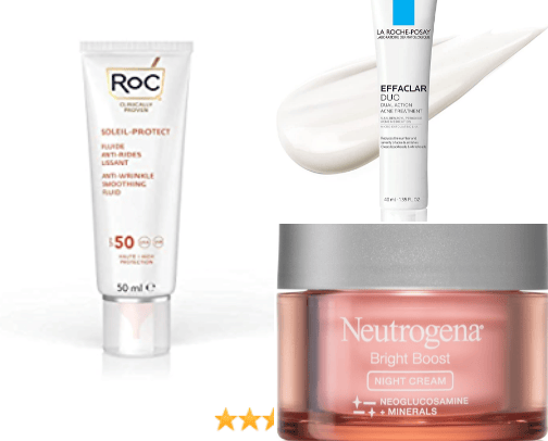 Skincare products cover photo collage