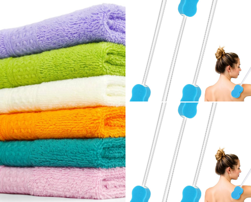 Bathing time items and  accessories cover photo collage