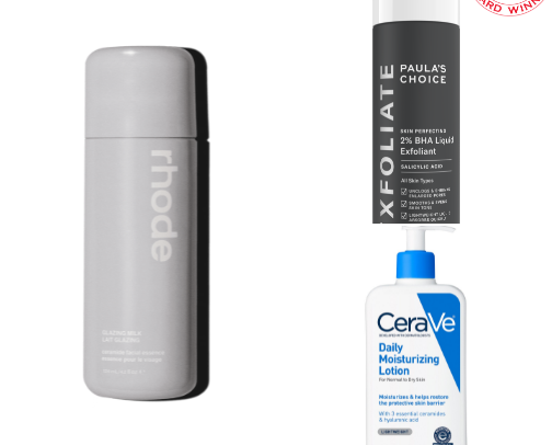 Everyday skincare routine for glowy acne prone skin cover photo collage