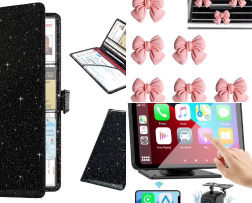 Cute & Girly Car Accessories cover photo collage