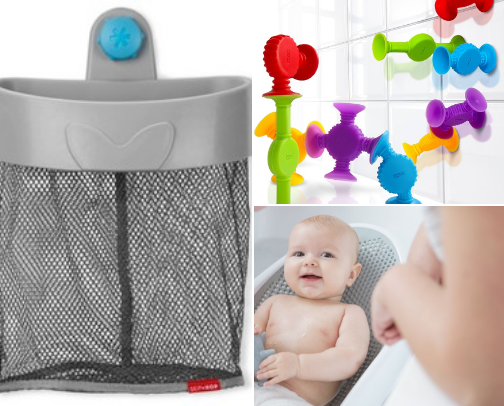 Baby bath items cover photo collage