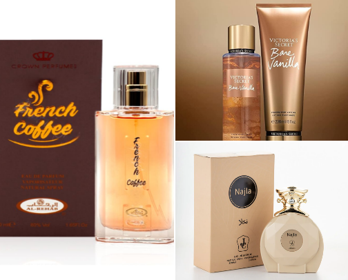 Perfume recommendations for girls that love Coffee, Chocolate, Vanilla, coconut scents☕🍫🍰🥥🐻 cover photo collage