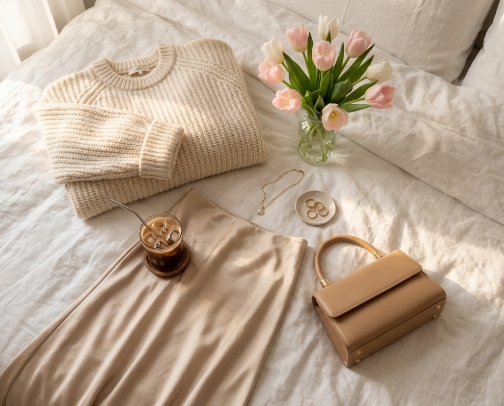 Korean minimalist capsule wardrobe ☕ cover photo collage