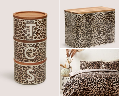 Leopard print homeware cover photo collage