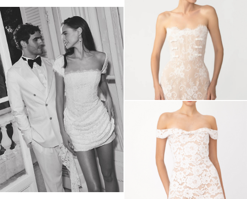 The Best Bridal Mini Dresses for Every Wedding Event (Rehearsal Dinner, Bachelorette & Reception) cover photo collage