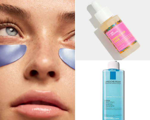 skincare for the sensitive girlies🧖🏼‍♀️🫧🎧 cover photo collage