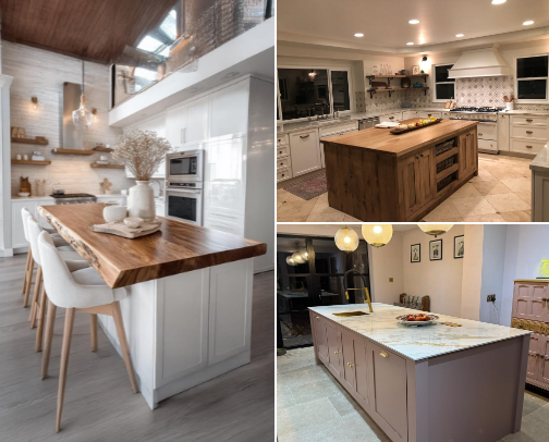Kitchen Island + Counter Tops cover photo collage
