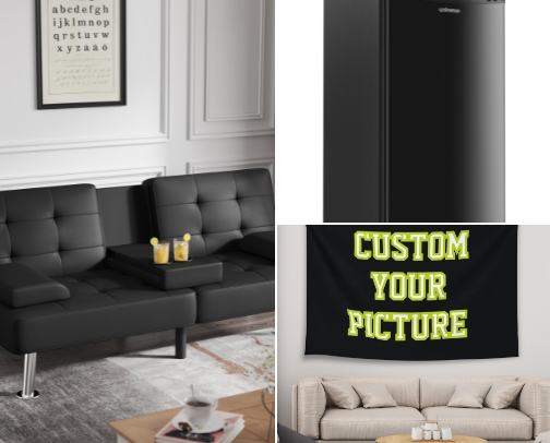 Dorm items for the Guy in your life cover photo collage