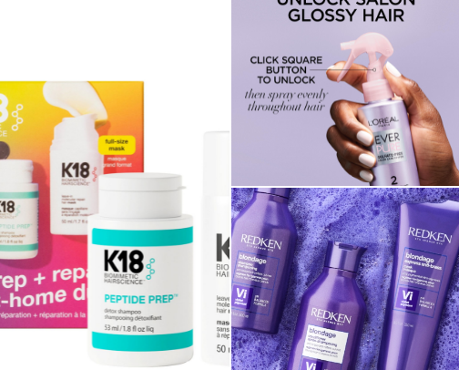 Haircare products cover photo collage