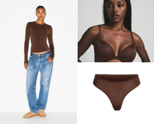 Chocolate tones, effortless denim, and confidence underneath it all ☕️🍫 cover photo collage