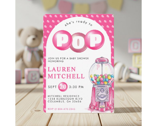 She's Ready to Pop Baby Shower cover photo collage