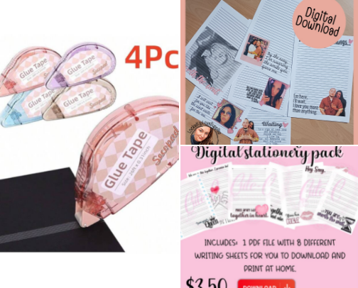 Letter writing supplies cover photo collage
