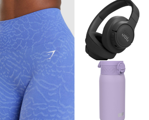 Gym wear and accessories cover photo collage