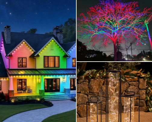 The easiest outdoor Christmas lighting cover photo collage