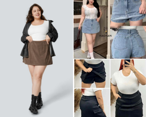 PLUS SIZE SKORT YOU MAKE YOUR BEAUTIFUL DAY🎀 cover photo collage