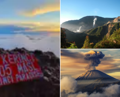 mountain climbing tourism in Indonesia cover photo collage