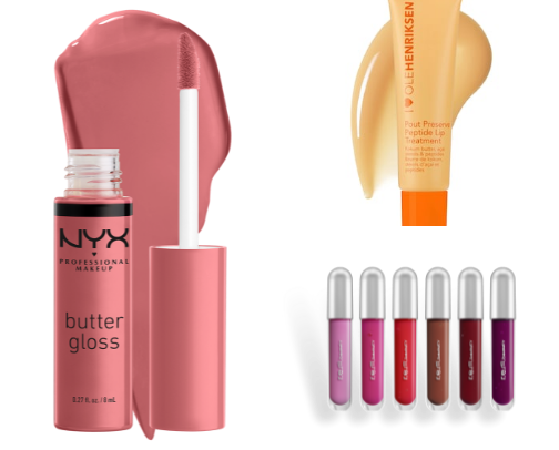 Red lips for fall season cover photo collage