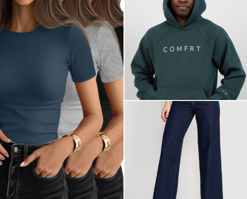 Affordable women's clothing cover photo collage