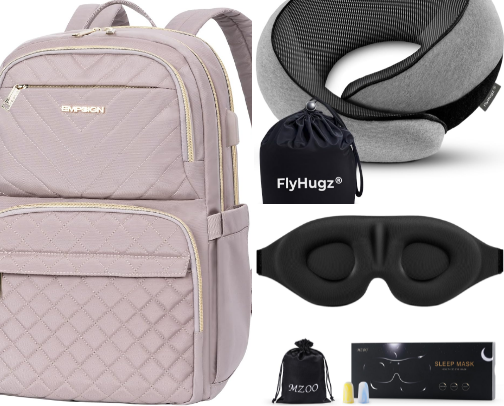 My travel necessities that I love. cover photo collage