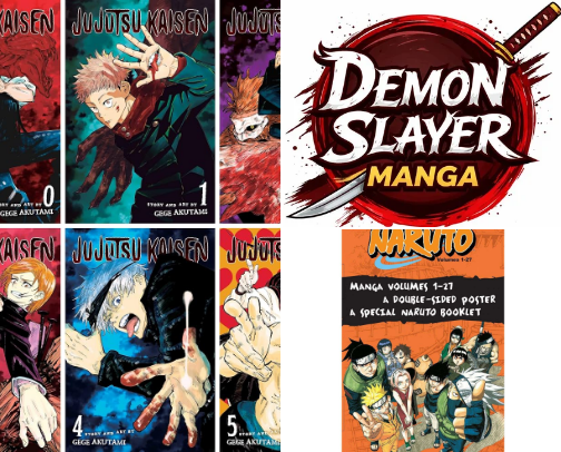 My favorite Manga to add to the bookshelf. cover photo collage
