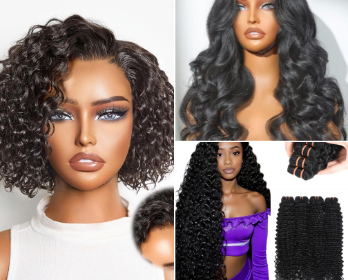 Wig hair cover photo collage