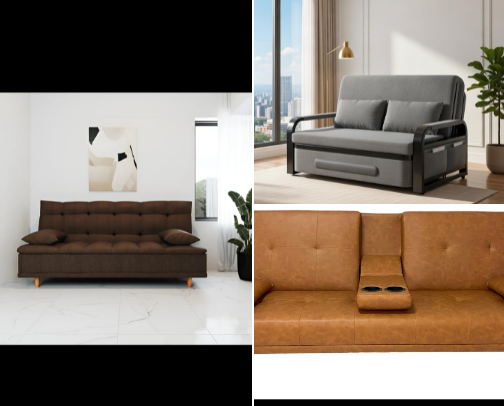 Sofás, Taburetes y Puffs Funcionales y Elegantes para Espacios Pequeños cover photo collage