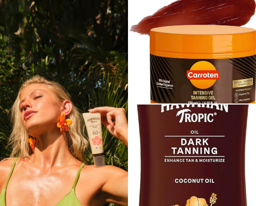 Tanning and travel necessities! cover photo collage