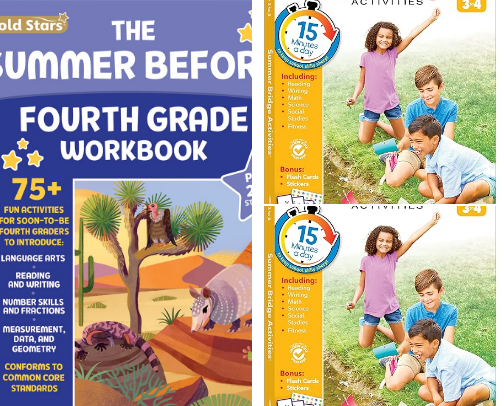 Read Online - The Summer Before Fourth Grade Workbook: Bridging 3rd to 4th Grade with 75+ Activities Math, Reading, Writing, Language Arts, Fractions, Geometry, and More! home enrichment picks cover photo collage