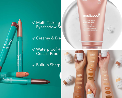 Makeup and Skincare Products cover photo collage