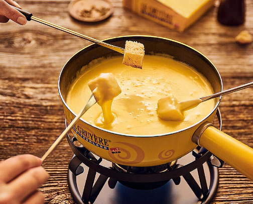 A world-class Swiss Fondue setup cover photo collage